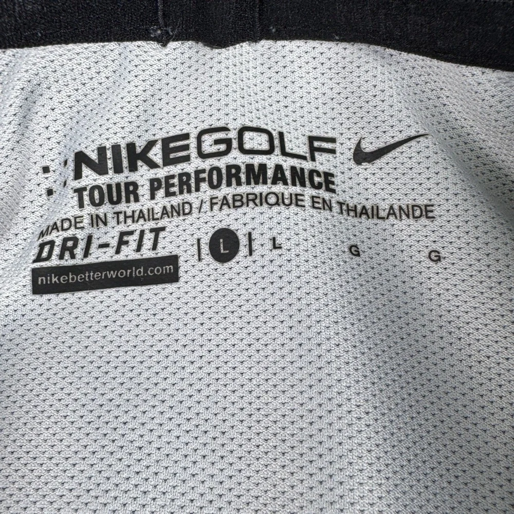 Nike Golf Tour‎ Performance Dri-FIT Polo Shirt Mens Large Gray Black Neon